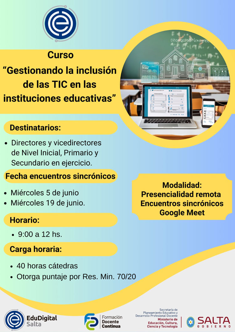 Imagen: Curso: Gestionando la inclusión de las TIC en las instituciones educativas