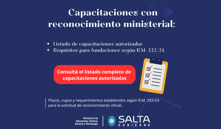 Imagen: Capacitaciones con reconocimiento ministerial